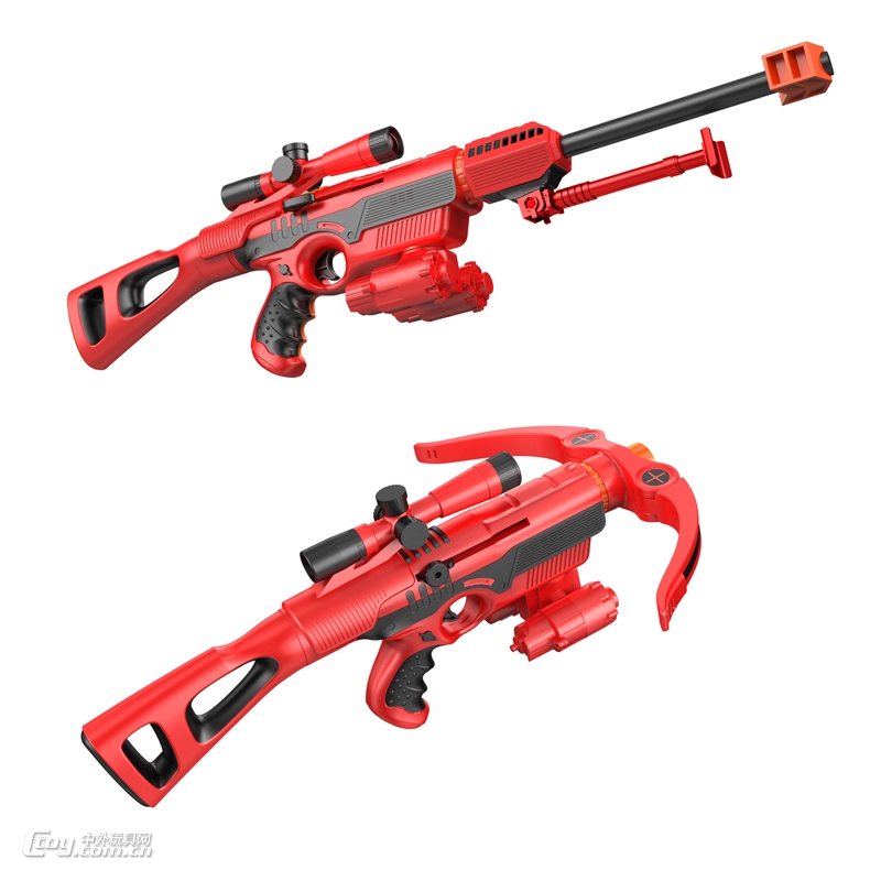 MAGFUN磁性玩具组合枪（炫红款）巴雷特+弩—红黑