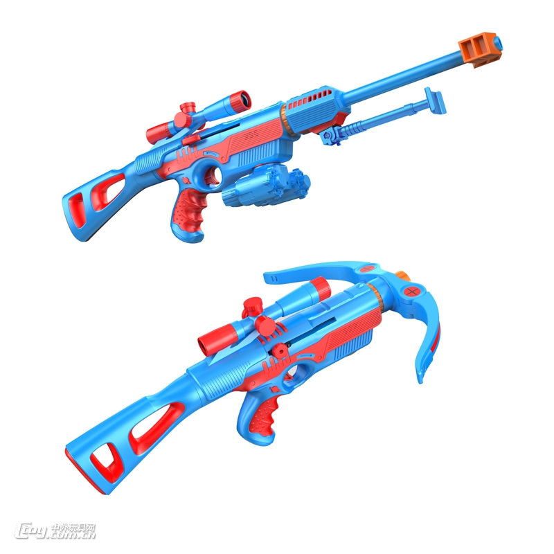 MAGFUN磁性玩具组合枪（超人款）巴雷特+弩—蓝红