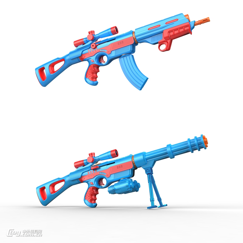 MAGFUN磁性玩具组合枪（超人款）机枪+加特林—蓝红