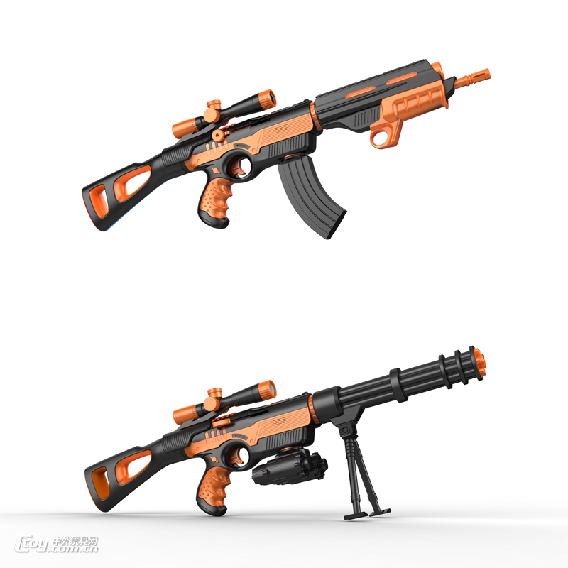 MAGFUN磁性玩具组合枪（酷黑款） 机枪+加特林—黑橙