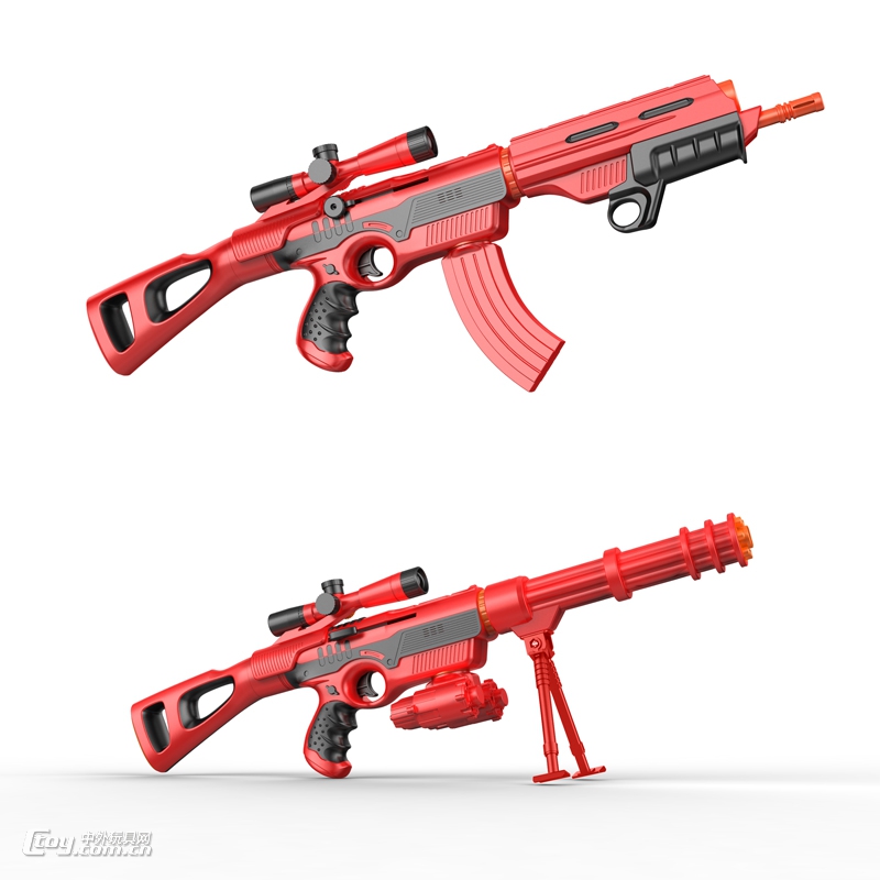 MAGFUN磁性玩具组合枪（炫红款）机枪+加特林—红黑