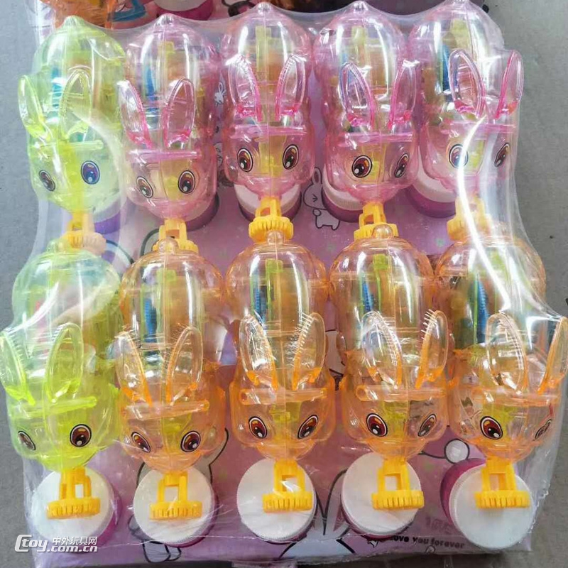 馨彩惯性透明兔子泡泡枪儿童吹泡泡玩具（24PCS)
