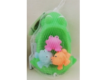 义乌泓智厂家搪胶玩具子母青蛙玩具套装 戏水洗澡