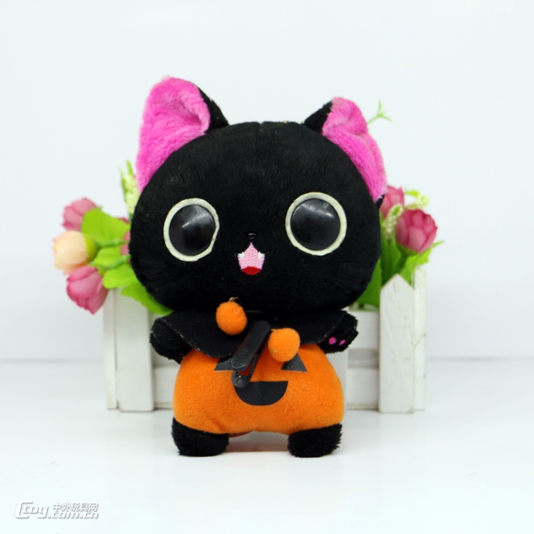 厂家定制批发可爱小黑猫毛绒公仔玩具定做企业吉祥物