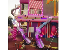 新型非标定制不锈钢滑梯玩具户外旋转滑滑梯商场儿童大型游乐设备