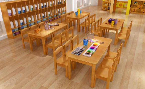 幼儿园家具木制课桌椅