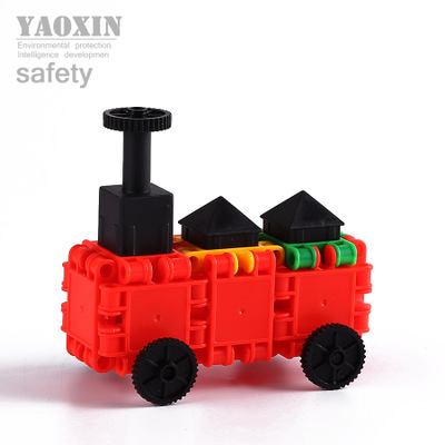 嘟嘟赛车创意方块积木幼儿园拼装玩具