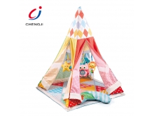 婴儿儿童4面塔形帐篷+枕头过家家玩具游戏屋室内