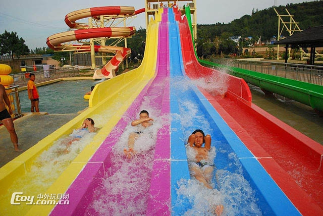 厂家供应水上游乐设施-水滑梯-彩虹竞赛滑梯