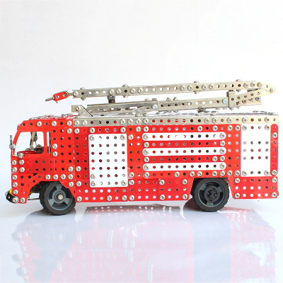 合金玩具车模型云梯水罐消防车