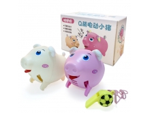 口哨玩具口哨猪吹口哨会跑小萌猪儿童音乐灯光声音控制电动小玩具