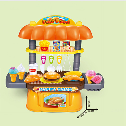 宏川盛升级版汉堡台切切乐玩具32件套装过家家玩具36778-105