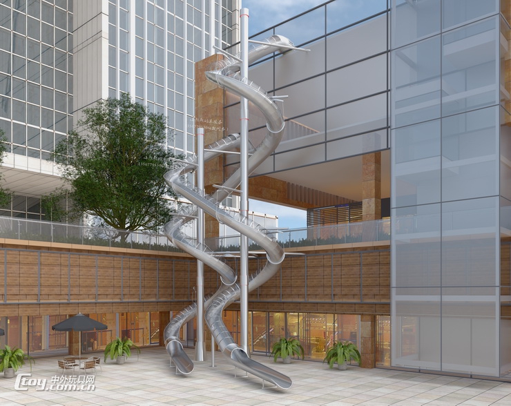 户外景观不锈钢滑梯游乐项目设计深圳不锈钢组合滑梯非标定制