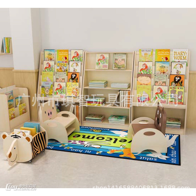 儿童实木书架学生小书架幼儿园书柜绘本馆收纳柜置物架组合家具