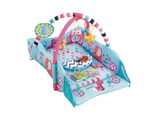 四面围栏游戏垫婴幼儿地毯带枕头吊饰粉红色系亲子互动玩具