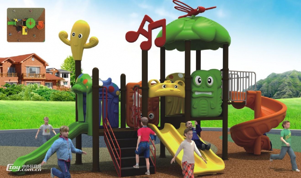 广西工程塑料制作 乐园系列室外小区滑梯 儿童游乐玩具