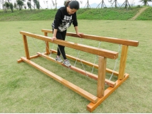 幼儿园木质攀爬架 网笼 钻山洞 广西体能训练组合批发厂家