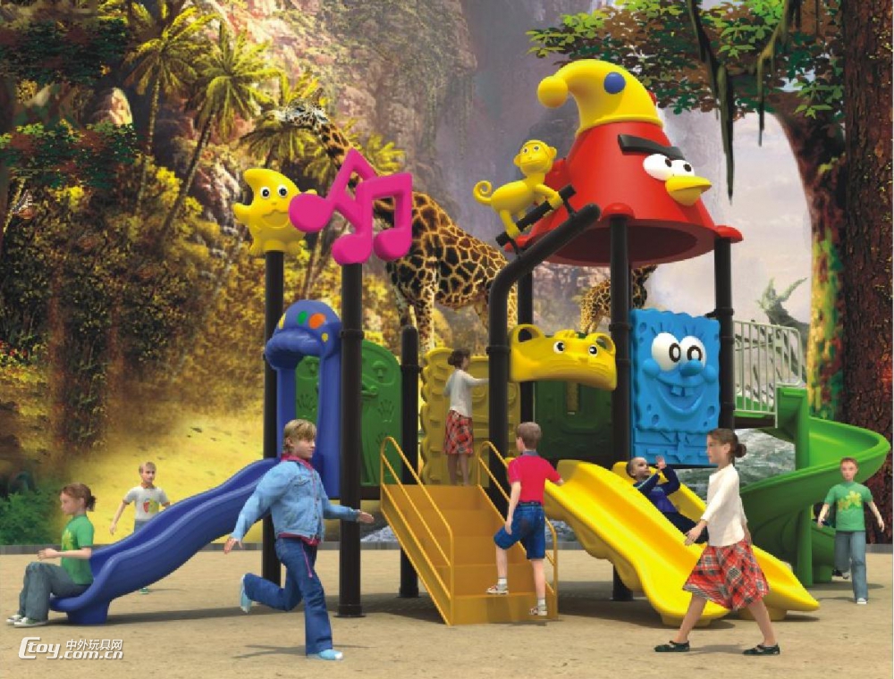 批发柳州幼儿园室外组合滑梯 儿童游乐 广西大风车玩具厂家直销