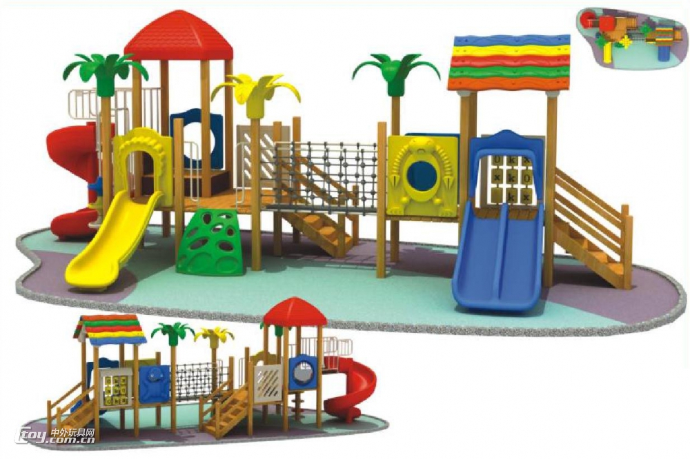 广西大型秋千组合滑梯玩具定制 梧州厂家直销幼儿园滑梯