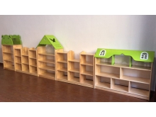 广西贺州幼儿园区角组合柜 幼儿实木玩具柜 大风车幼教玩具