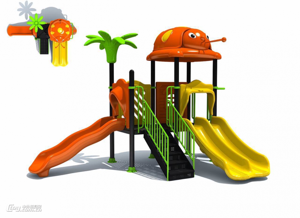 南宁新款森林系列公园商场儿童游乐滑梯设备定制