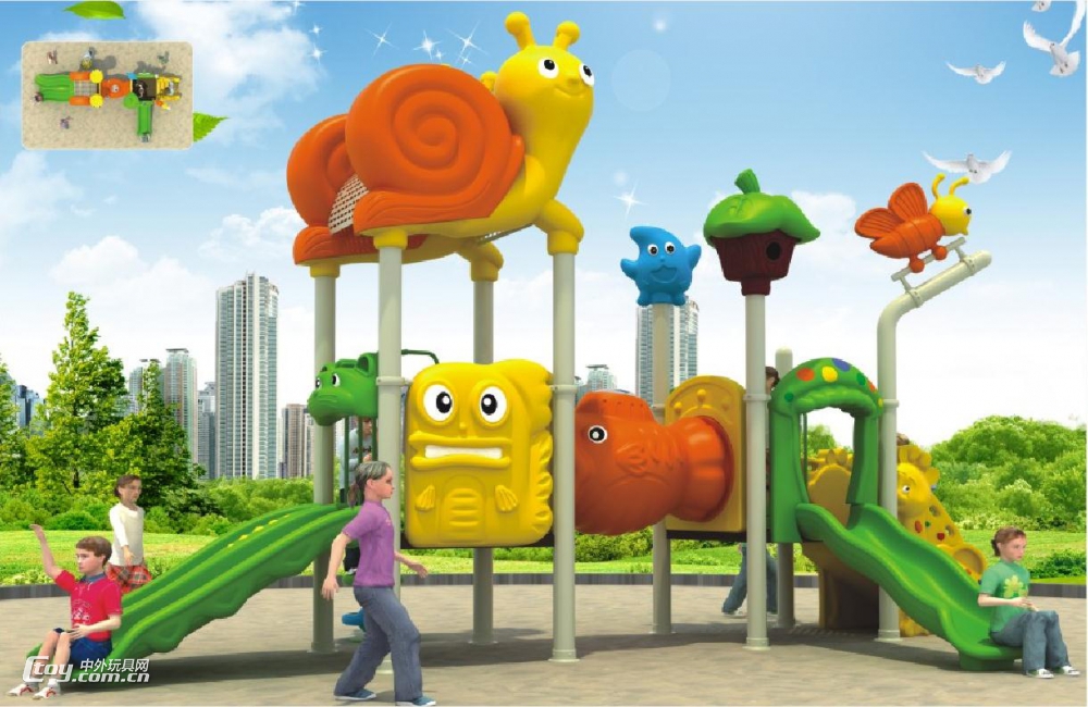 幼儿园室外大型组合工程塑料滑梯 厂家直销广西柳州桂林玩具