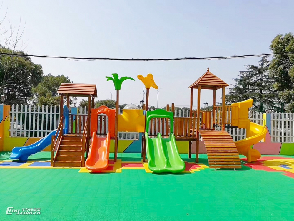 木质系列幼儿园大型滑梯组合 广西玉林北流定做室内儿童游乐设施