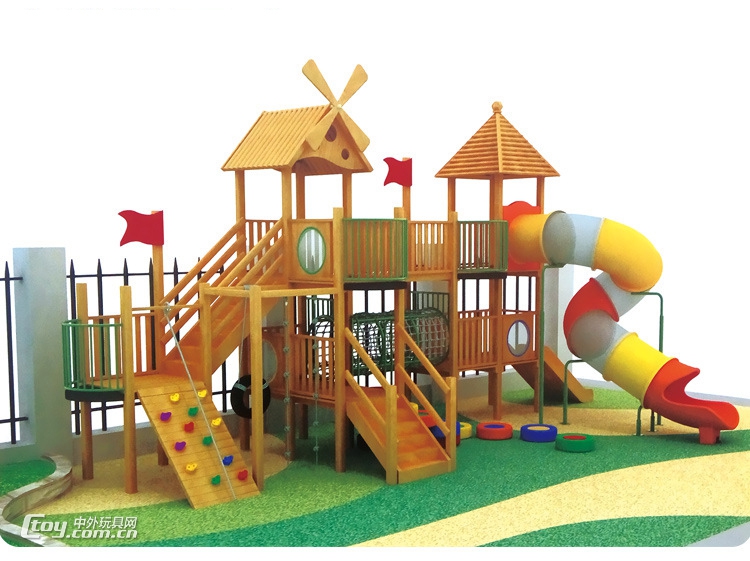 批发定制玉林容县儿童大型组合滑梯游乐设施 大风车玩具设备