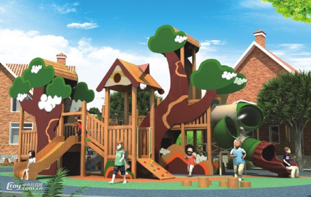 玉林陆川厂家批发大型组合塑料滑梯 幼儿园户外玩具设备