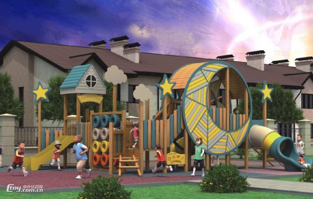 大风车来宾象州定做儿童室内外商场滑梯 乐园配套游乐设备