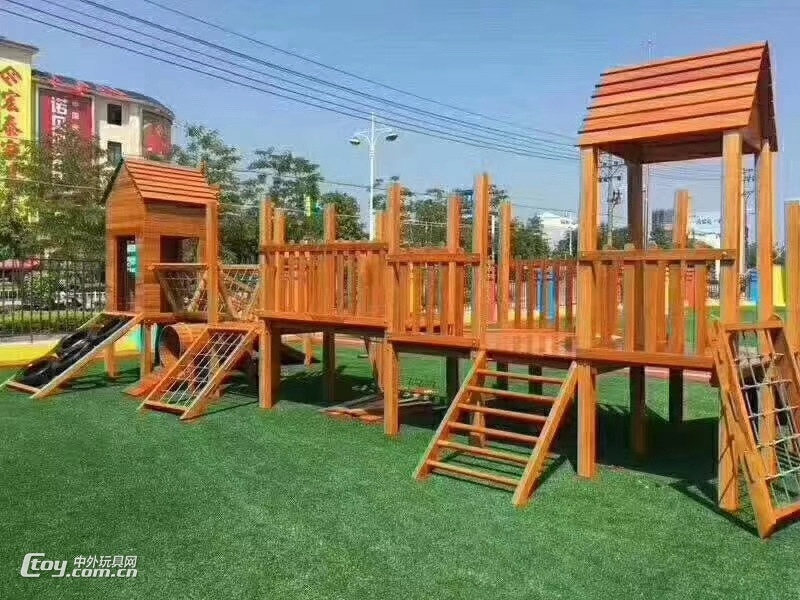 定制贵阳农庄山庄室外组合大型儿童木质滑梯玩具 幼教游乐设备
