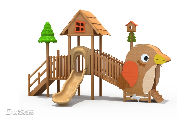 直销贵州户外广场幼儿组合螺旋实木滑梯玩具