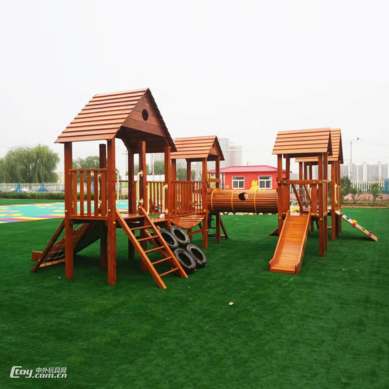 贵州批发直销儿童加厚实木组合滑梯景区游乐场设施