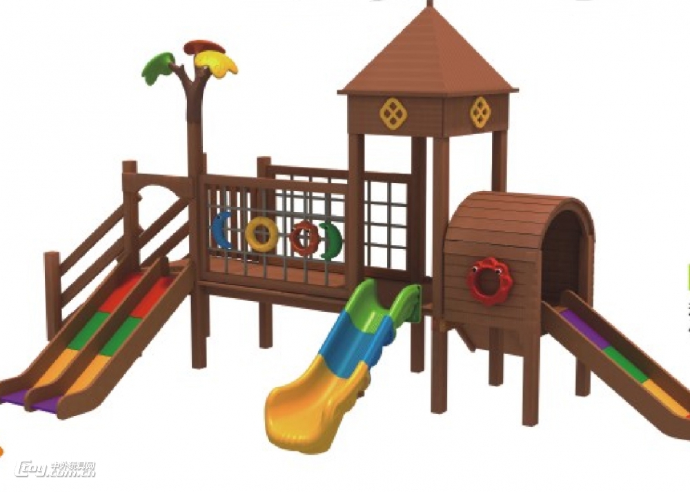 遵义直销幼儿园玩具设备 户外儿童大型木质滑梯