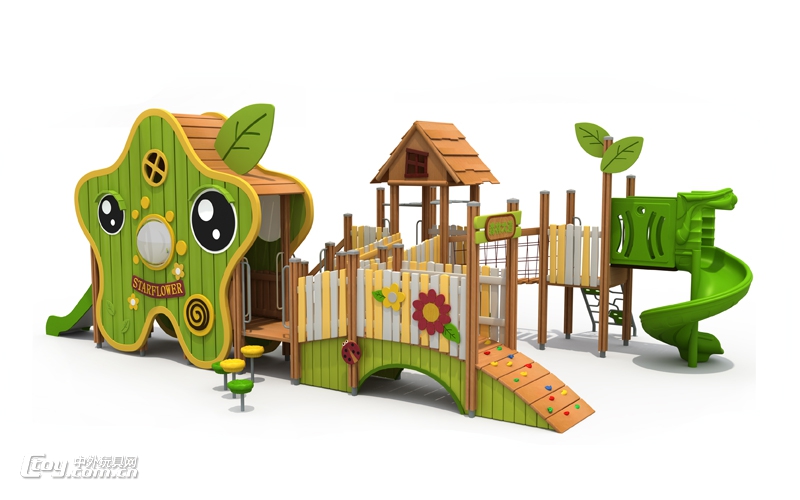 遵义生产幼儿木质滑梯户外拓展设备 大风车幼教玩具