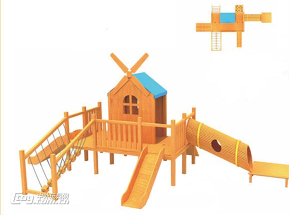 遵义可定制大型儿童攀爬设备组合木质滑滑梯设施设备