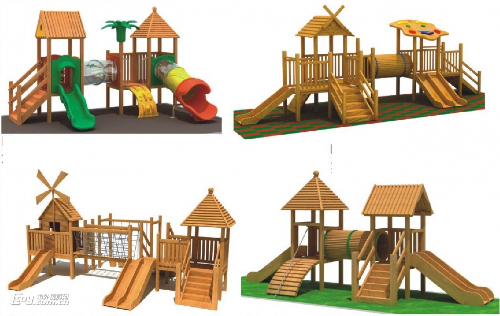 批发定制遵义儿童大型木制组合滑梯游乐设施 大风车玩具设备