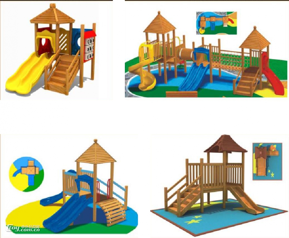 遵义批发大型游乐场组合木制滑梯 幼儿园户外玩具设备