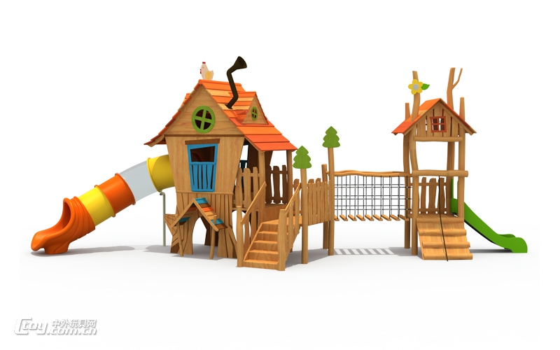 厂家供应凯里幼儿园景区户外实木组合滑梯 儿童玩具大型设备
