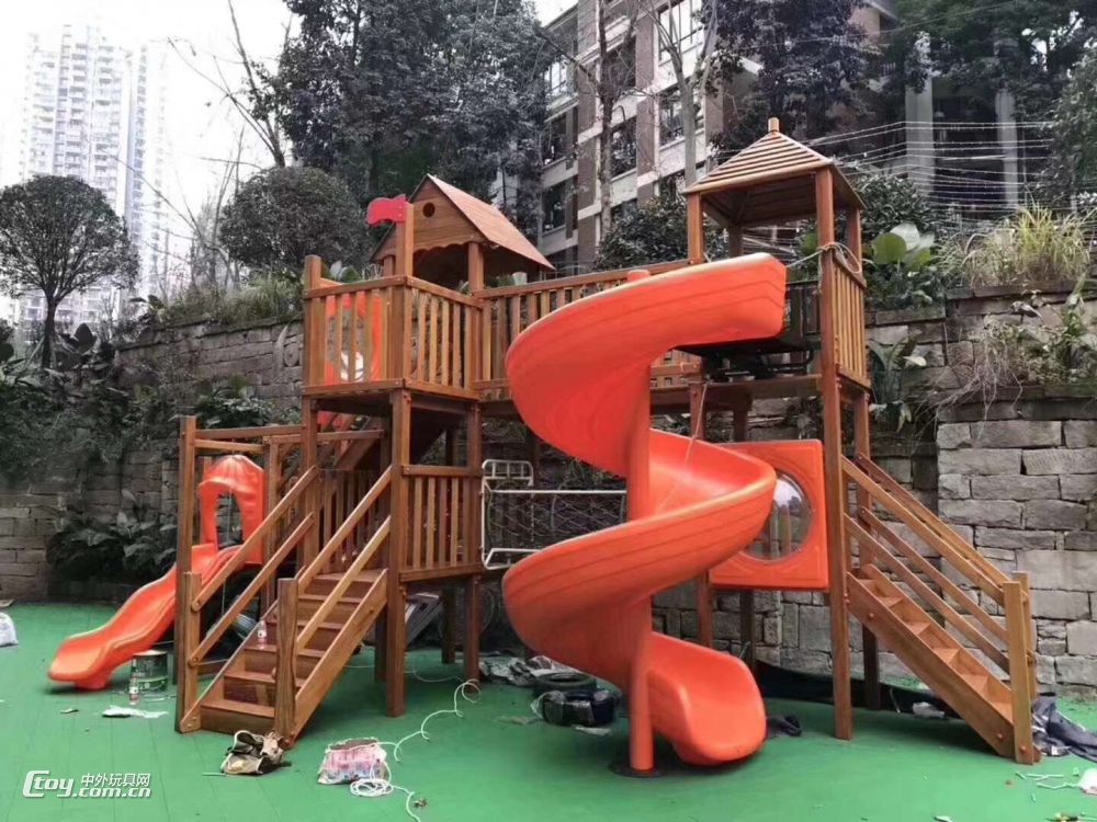 云南定制户外塑料滑梯大型游乐设备 幼儿园儿童螺旋滑梯厂家