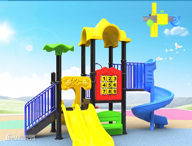 广东云浮供应儿童双人小型加厚螺旋滑滑梯游乐设备玩具