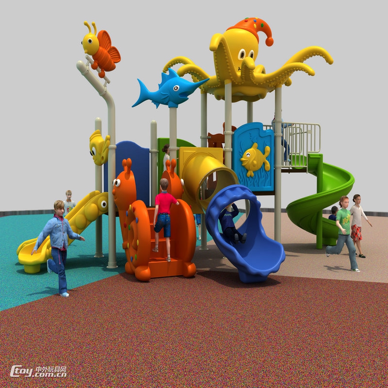海南海口幼儿园大型滑梯 儿童攀爬游乐组合滑梯玩具 大风车供应