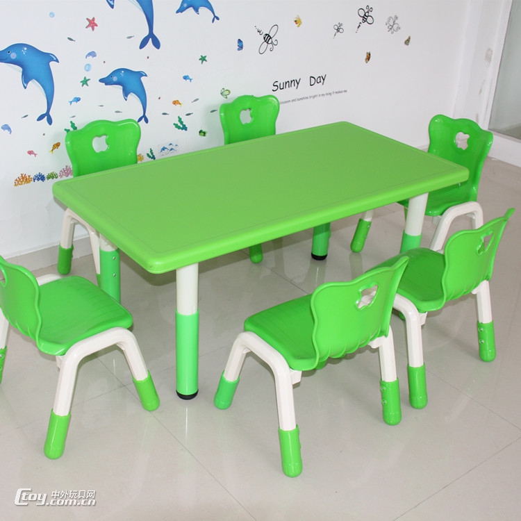 柳州生产幼儿园塑料桌椅 实木玩具柜幼儿家具直销
