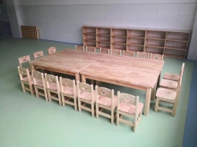 广西家具厂可定制儿童木质笑脸桌椅 幼儿园早教中心组合配套家具