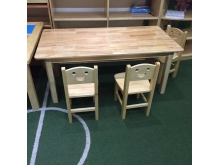 柳州批发幼儿园木质桌椅 儿童家用实木吃饭桌椅套装家具