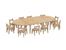大风车玩具厂 桂林定制早教培训机构木质课桌椅 幼儿园学习桌椅