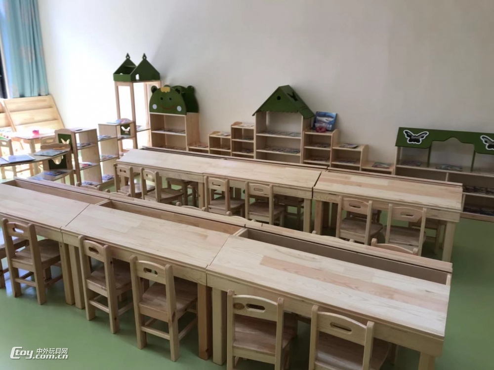 梧州幼儿园幼教配套家具 实木儿童课桌椅区角组合柜