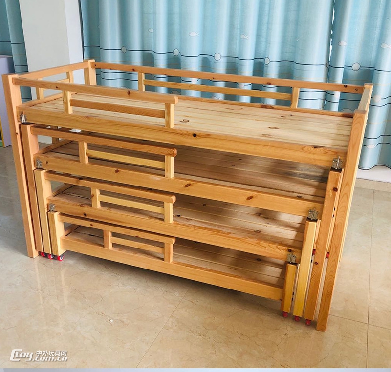 广西南宁幼儿园木质床实木家具儿童床厂家生产 (67)
