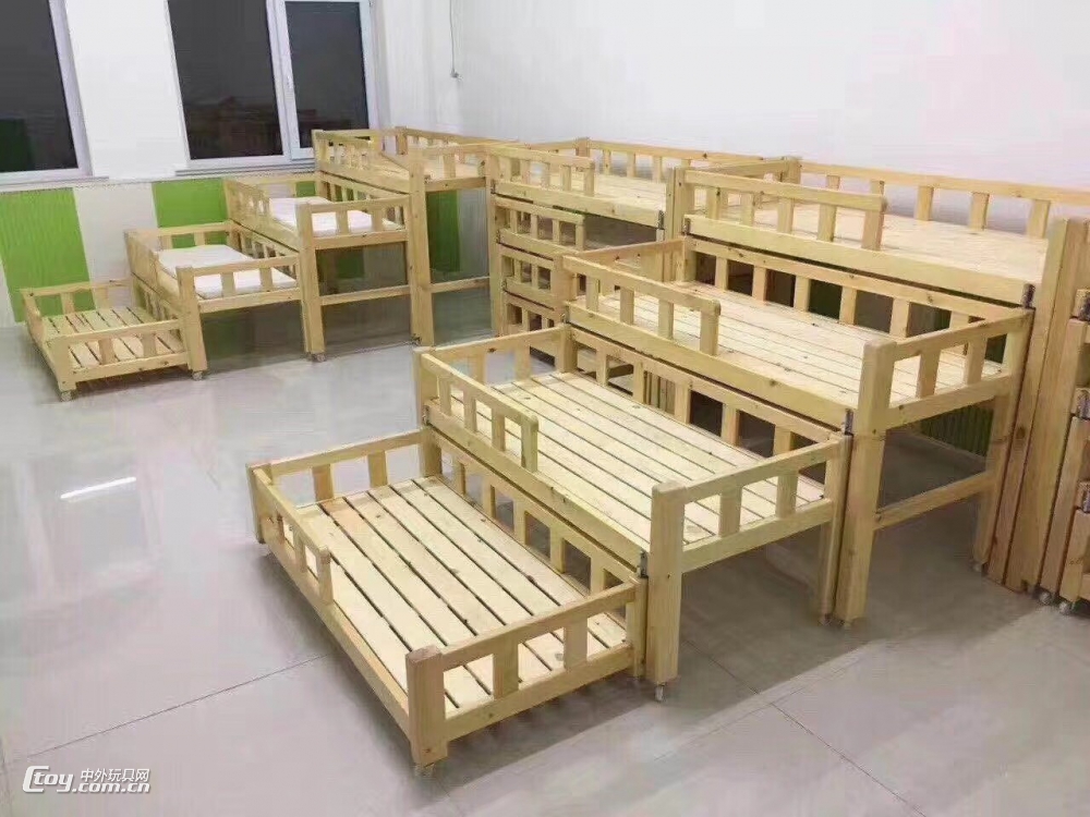【大风车幼教玩具】 百色可定做幼儿家具 幼儿园木质午睡床