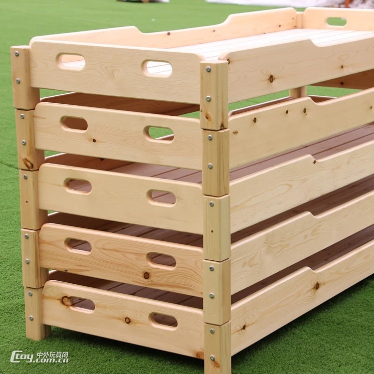 柳州可定做幼儿园双层多层儿童实木木制床 大风车幼儿家具